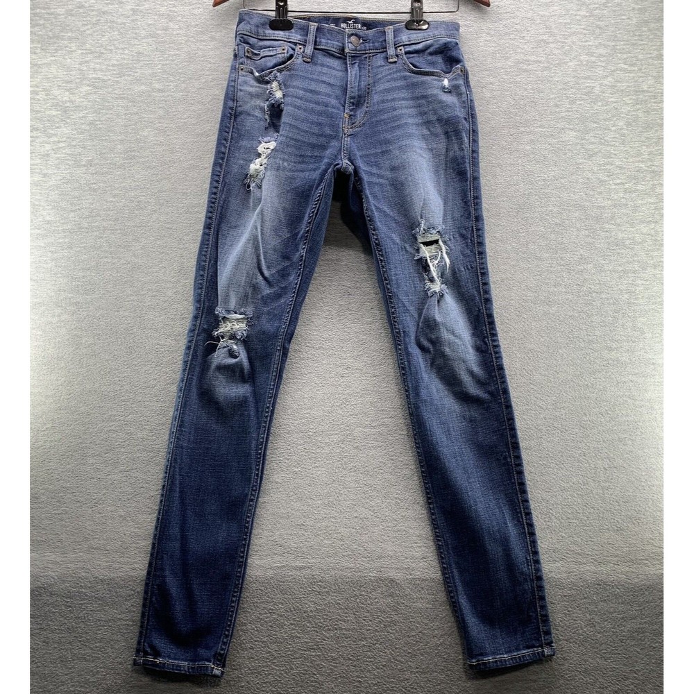 Hollister Men's Blue Distressed Advanced Stretch Skinny Jeans S 30x32 (A23)